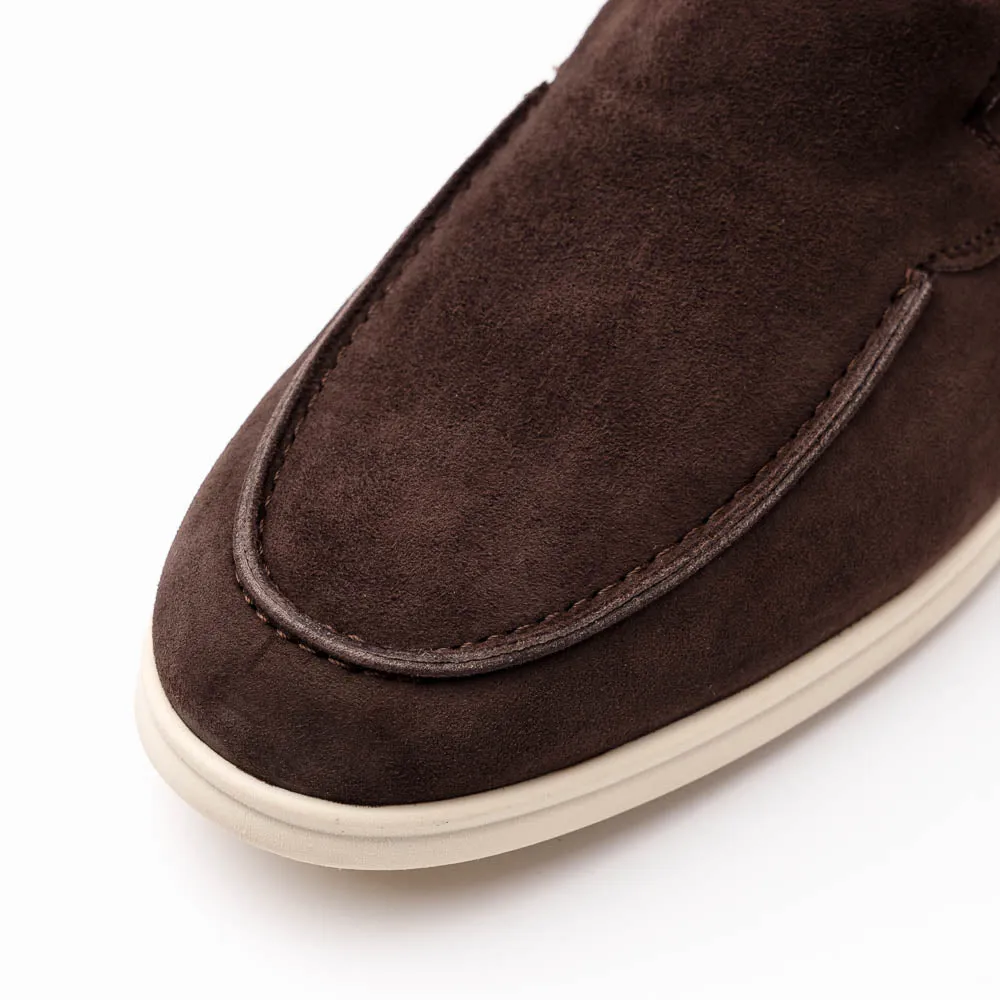 16-621-MOC LIVORNO Sueded Italian Goatskin Loafer Mocha