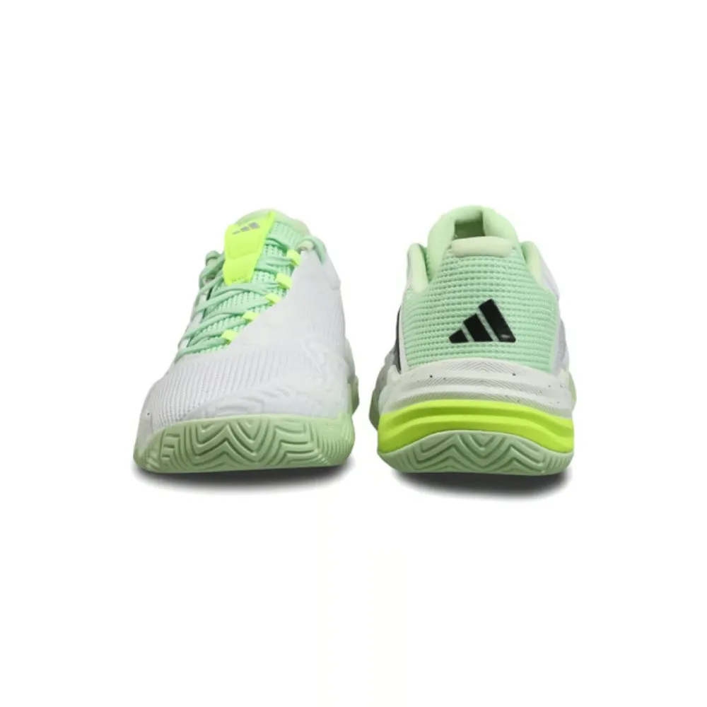 Adidas Men's Barricade 13 Tennis Shoe (Cloud White/Core Black/Semi Green Spark)