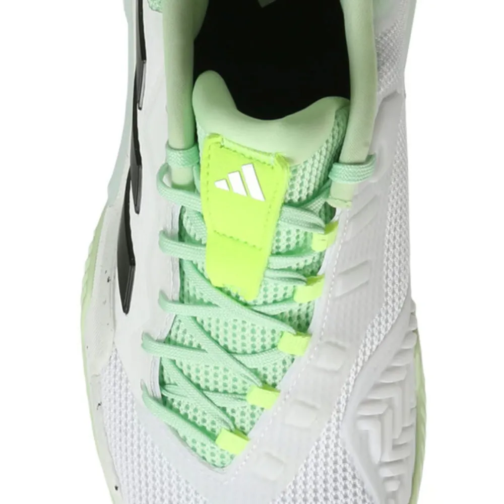 Adidas Men's Barricade 13 Tennis Shoe (Cloud White/Core Black/Semi Green Spark)