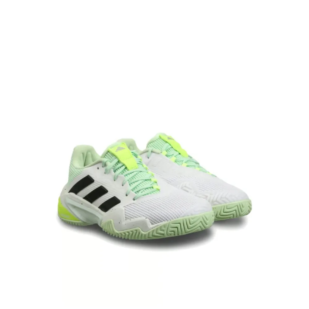 Adidas Men's Barricade 13 Tennis Shoe (Cloud White/Core Black/Semi Green Spark)