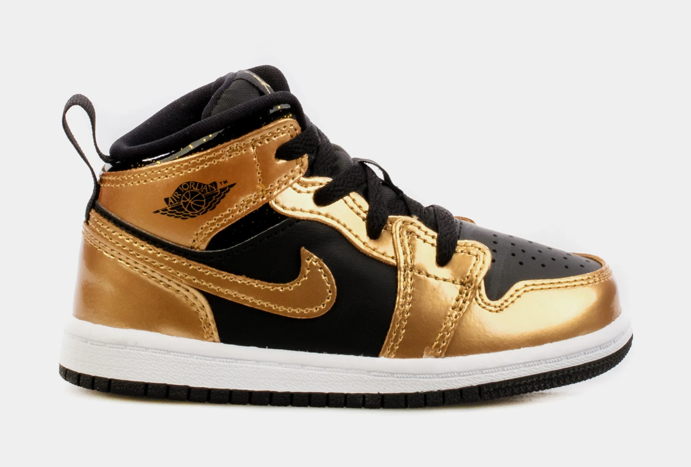 Air Jordan 1 Mid Infant Toddler Lifestyle Shoes (Black/Brown)