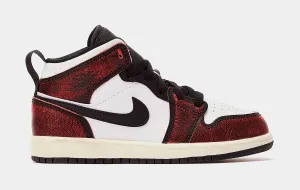 Air Jordan 1 Mid Preschool Lifestyle Shoes (Black/Red)