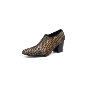 AlliLuxe Embossed Slip-on Dress Shoes