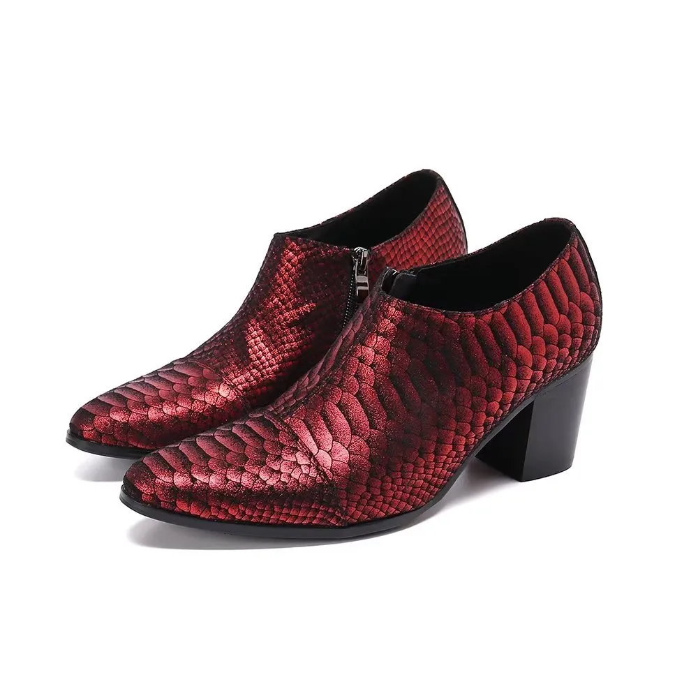 AlliLuxe Embossed Slip-on Dress Shoes