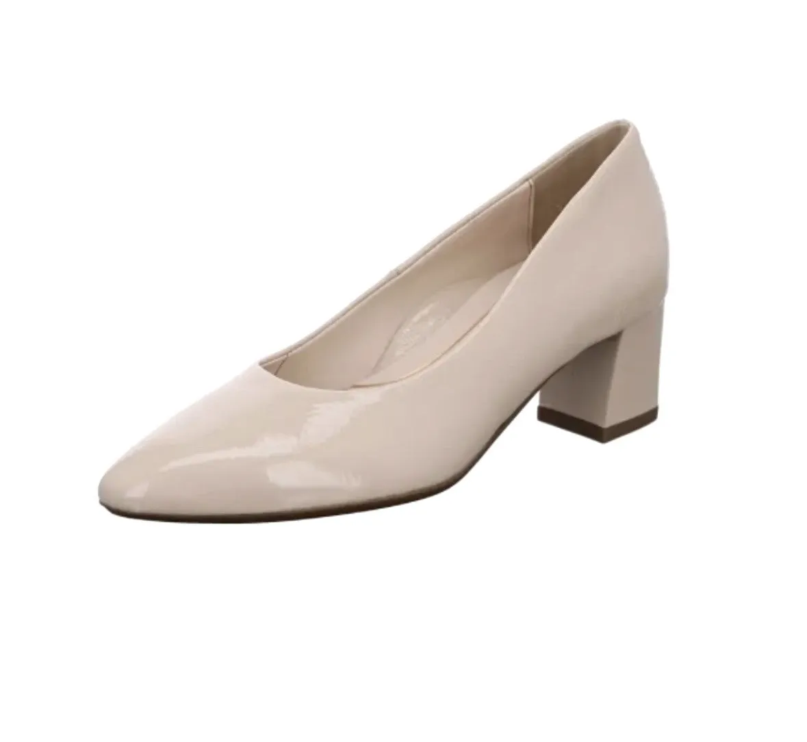 Ara Antonella Ladies Crinkle Patent Court Shoe