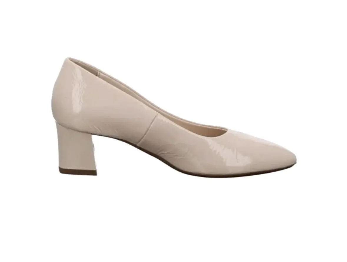 Ara Antonella Ladies Crinkle Patent Court Shoe