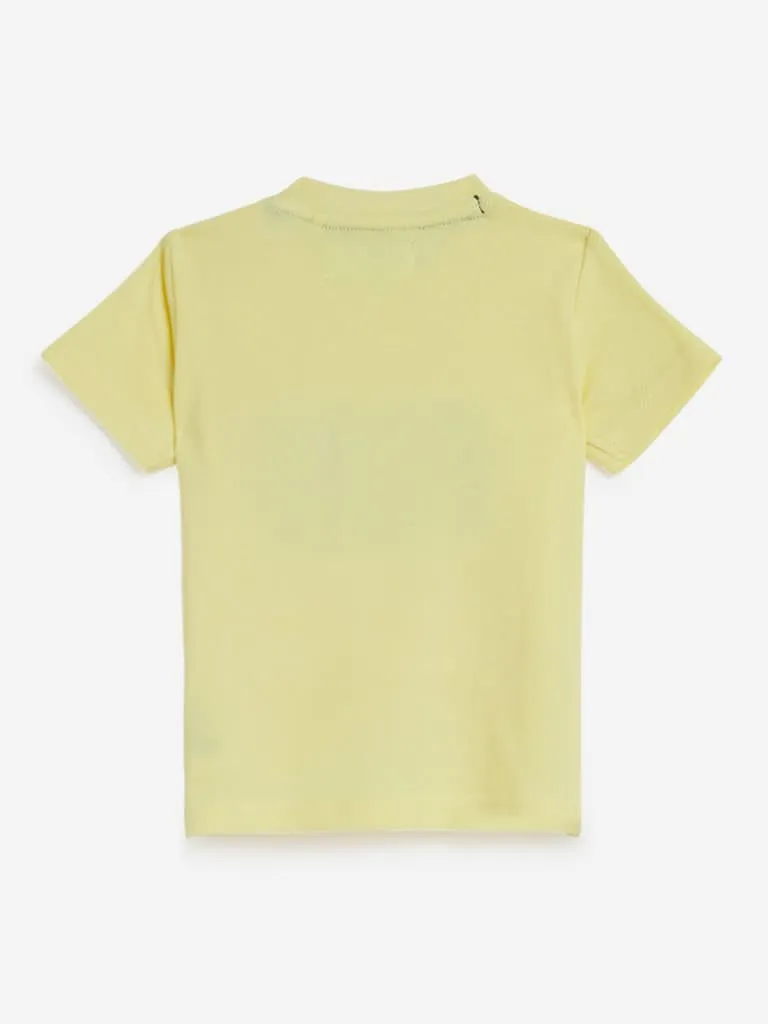 Baby HOP Light Yellow Text Design T-Shirt