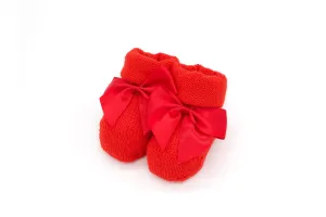 Baby Shoes with Ribbon - Red