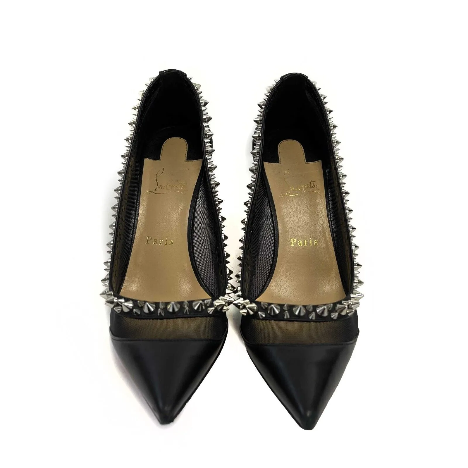 Christian Louboutin - Galativi Spikes 85 Nappa Rete Pumps 39.5 US 9.5