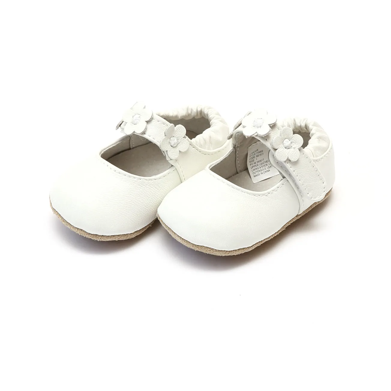 Crib Shoes Soft Leather Flower Strap Crib Mary Jane (Infant) | Hope