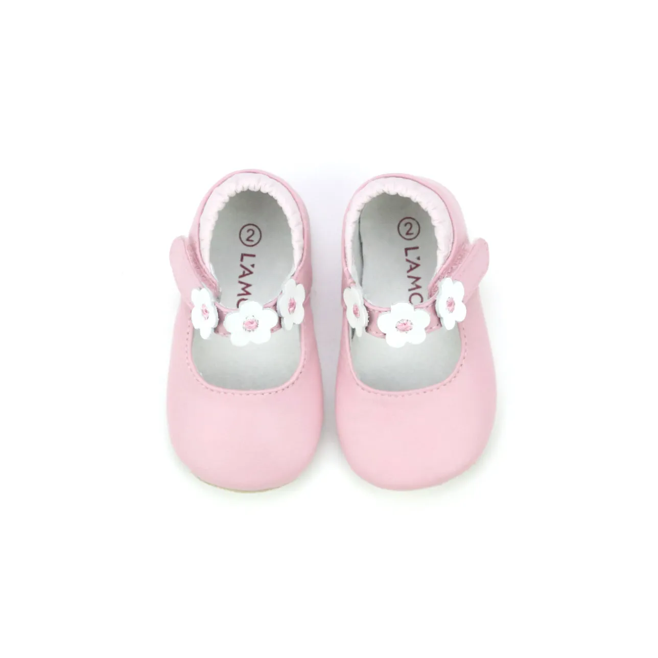 Crib Shoes Soft Leather Flower Strap Crib Mary Jane (Infant) | Hope