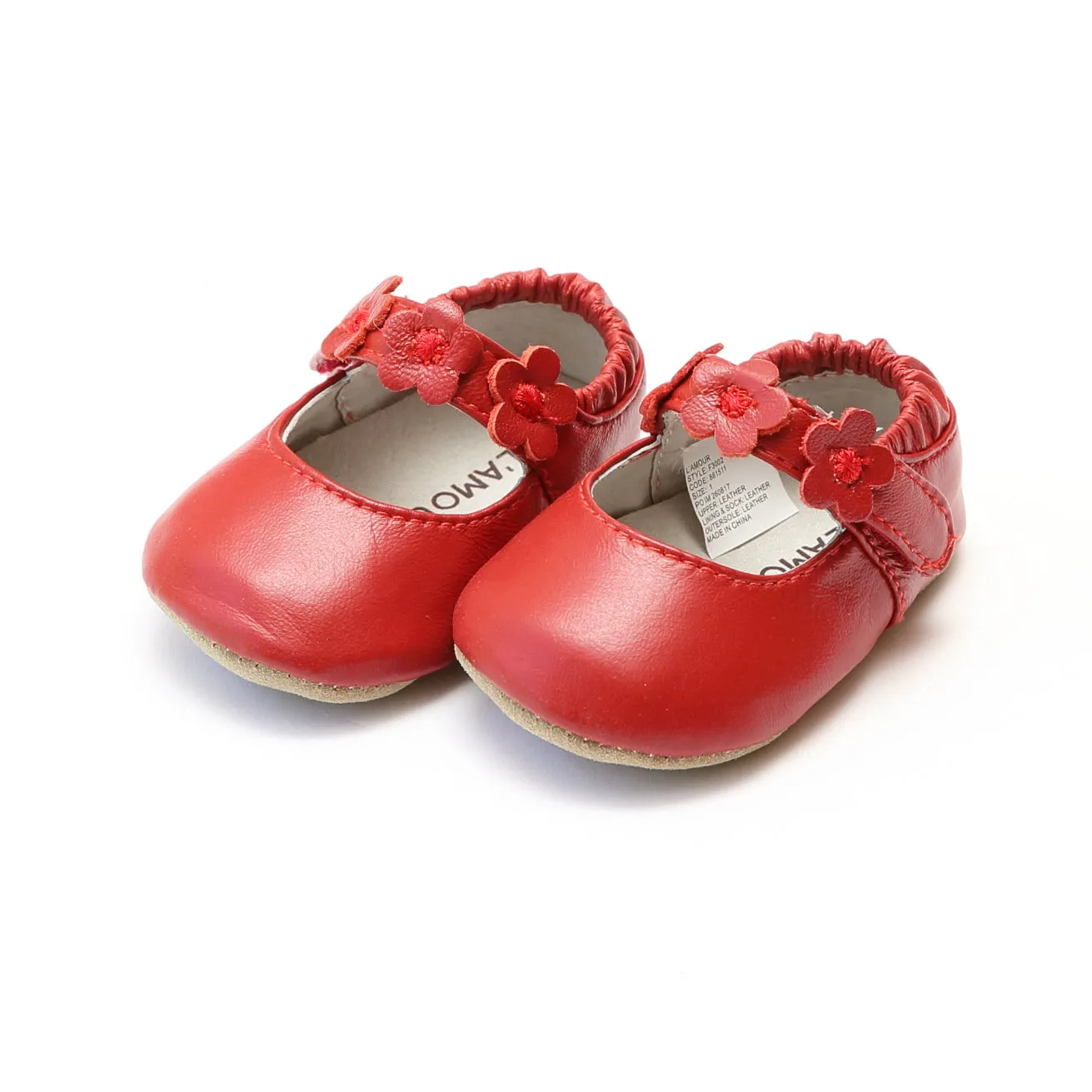 Crib Shoes Soft Leather Flower Strap Crib Mary Jane (Infant) | Hope