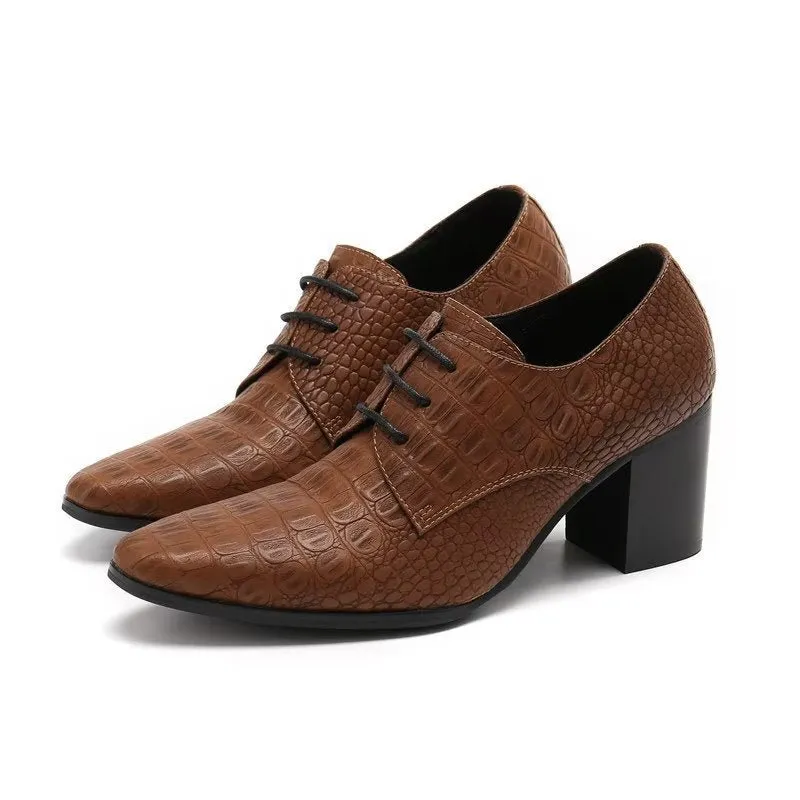 CrocLuxe Exquisite Croc-Embossed Leather Derby Dress Shoes