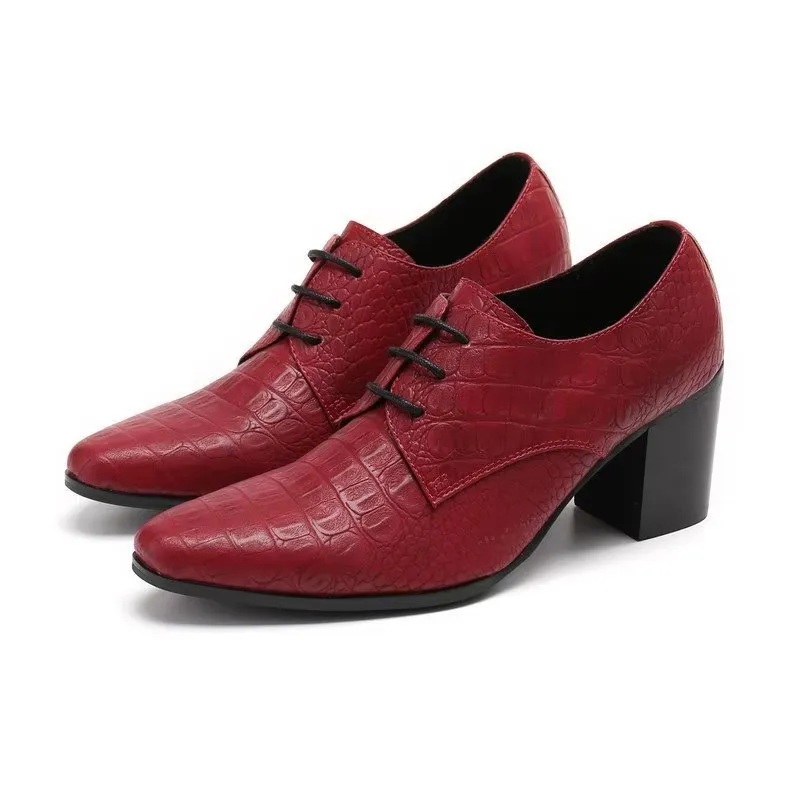 CrocLuxe Exquisite Croc-Embossed Leather Derby Dress Shoes