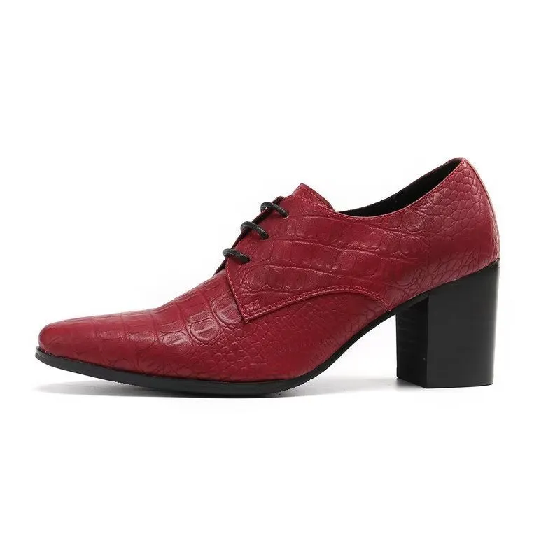 CrocLuxe Exquisite Croc-Embossed Leather Derby Dress Shoes