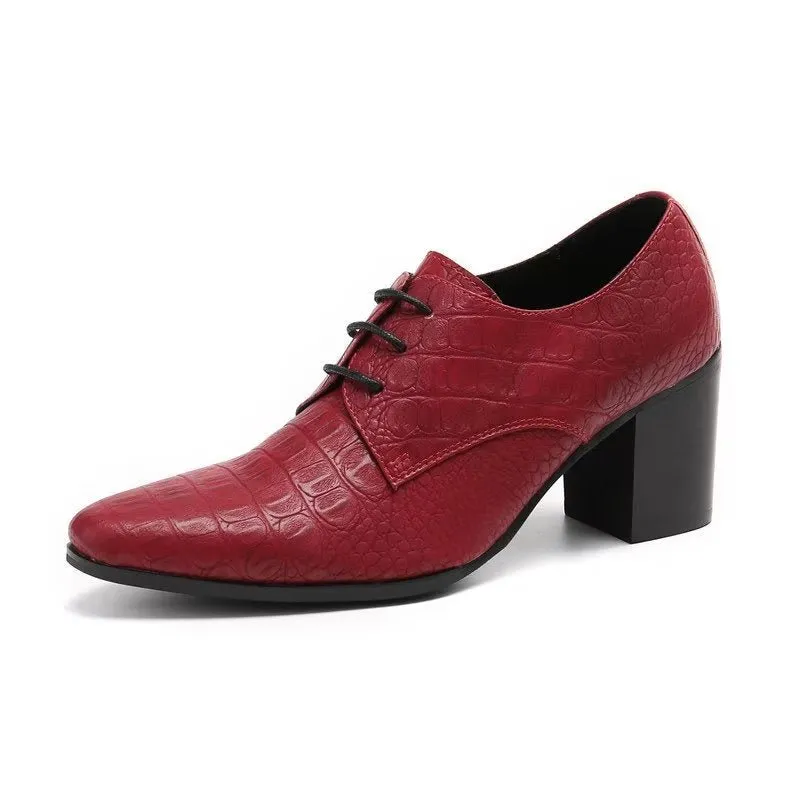 CrocLuxe Exquisite Croc-Embossed Leather Derby Dress Shoes