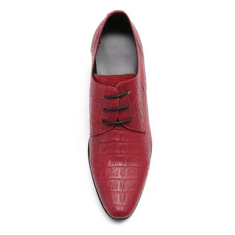 CrocLuxe Exquisite Croc-Embossed Leather Derby Dress Shoes