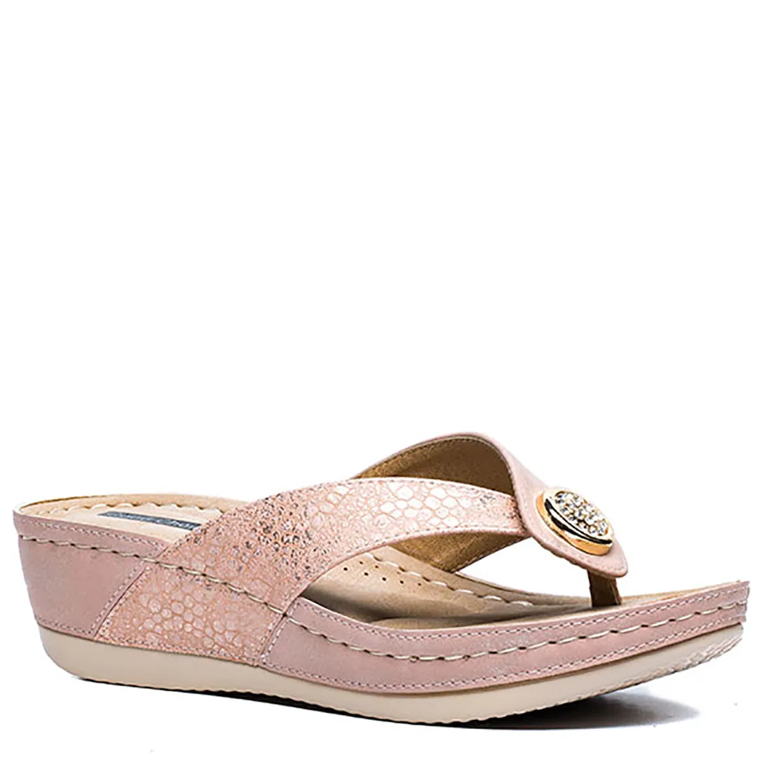 Dafni Blush Wedge Sandals