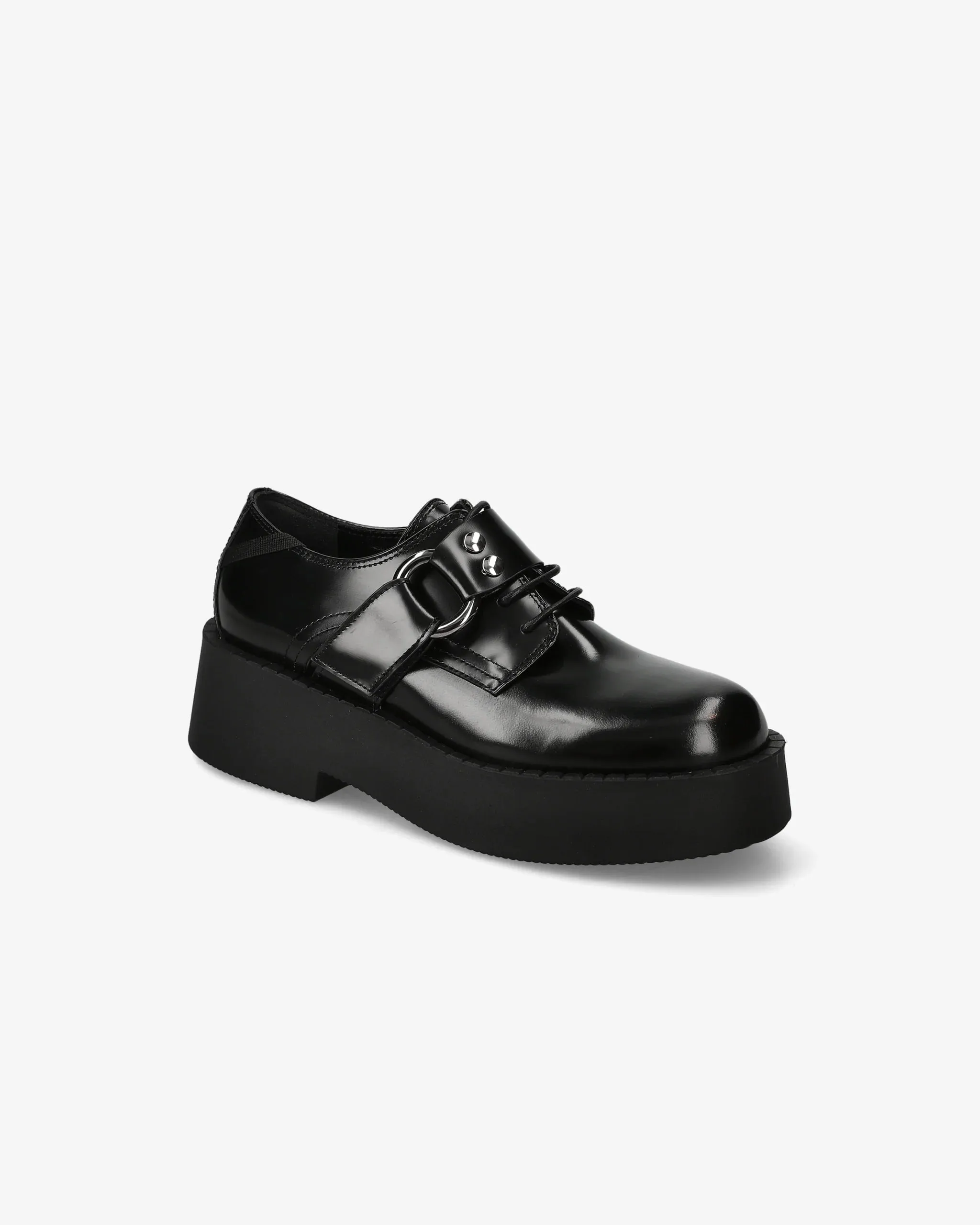 Derby Shoes M6831A in Black Mousse Calfskin