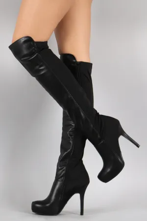 Dollhouse Lycra Panel Stiletto Over-The-Knee Boots