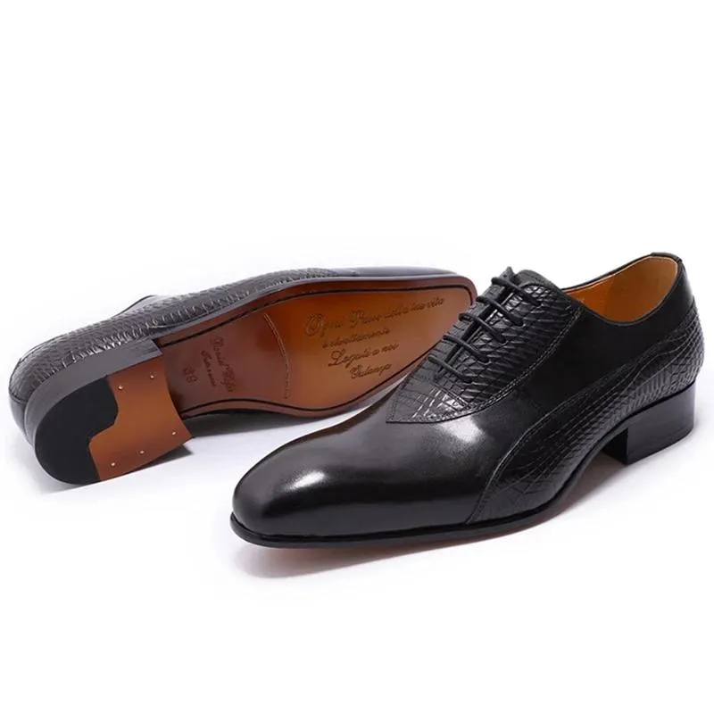 ExoticLuxe Lace-Up Oxford Dress Shoes