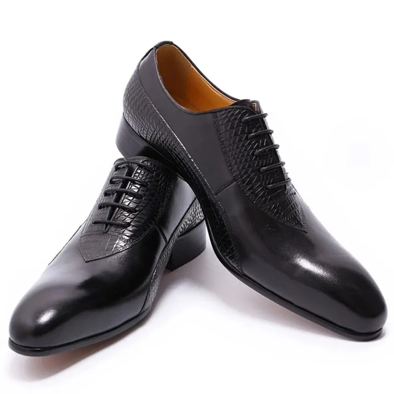 ExoticLuxe Lace-Up Oxford Dress Shoes