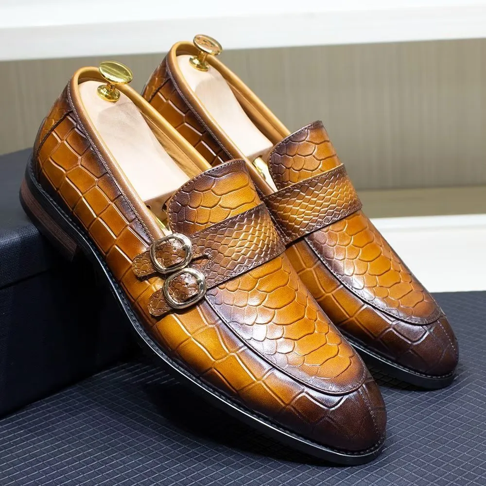 Genuine Leather Elegant CrocFormal Classic Brogues