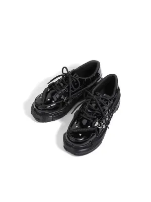 High end black derby shoes【s0000004491】