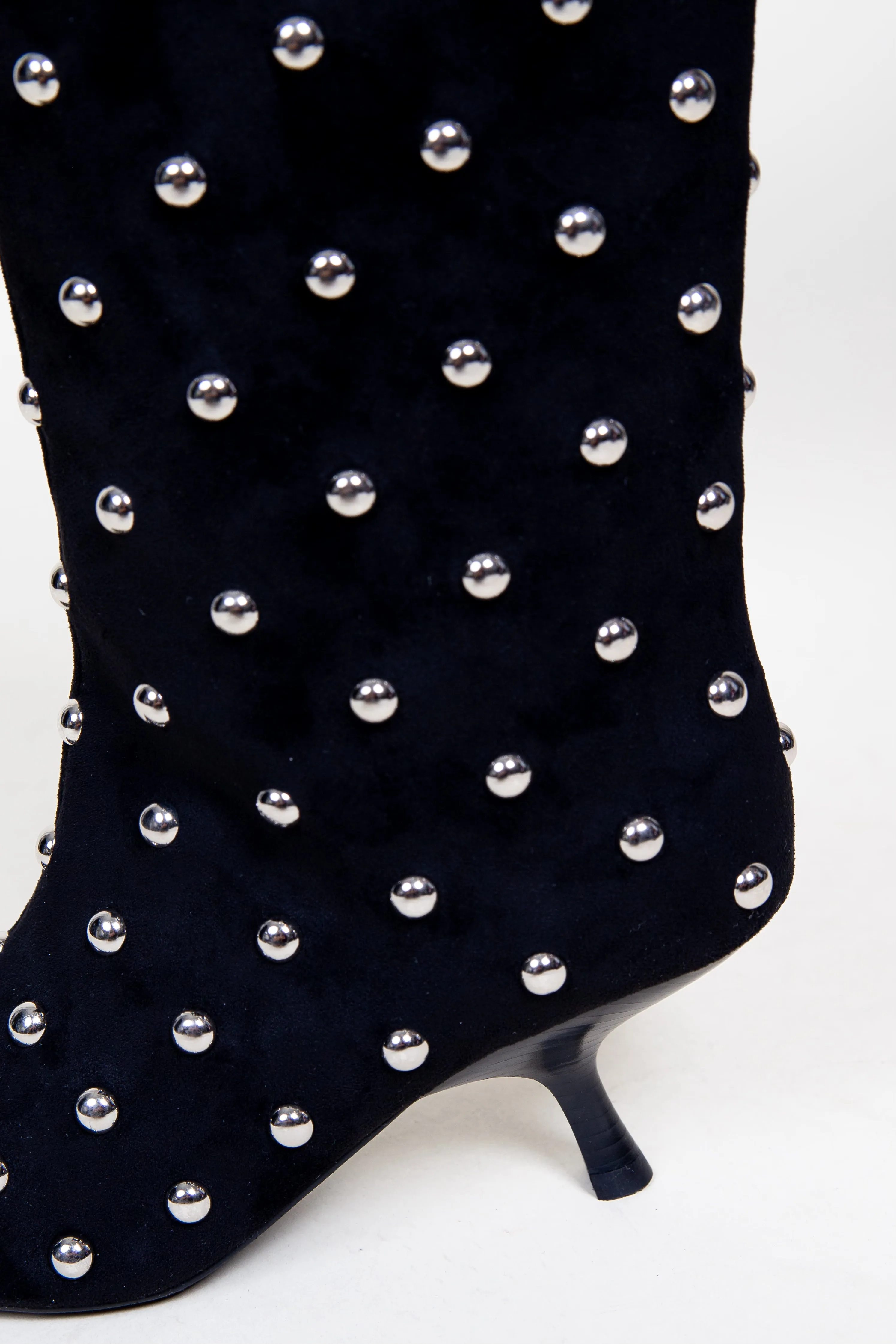 JEFFREY CAMPBELL | Tell Me Studded Boots - Black Suede