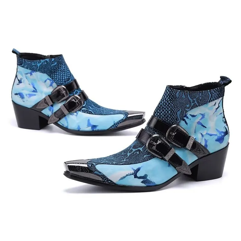 Luxe Exotica Genuine Leather Statement Dress Boots