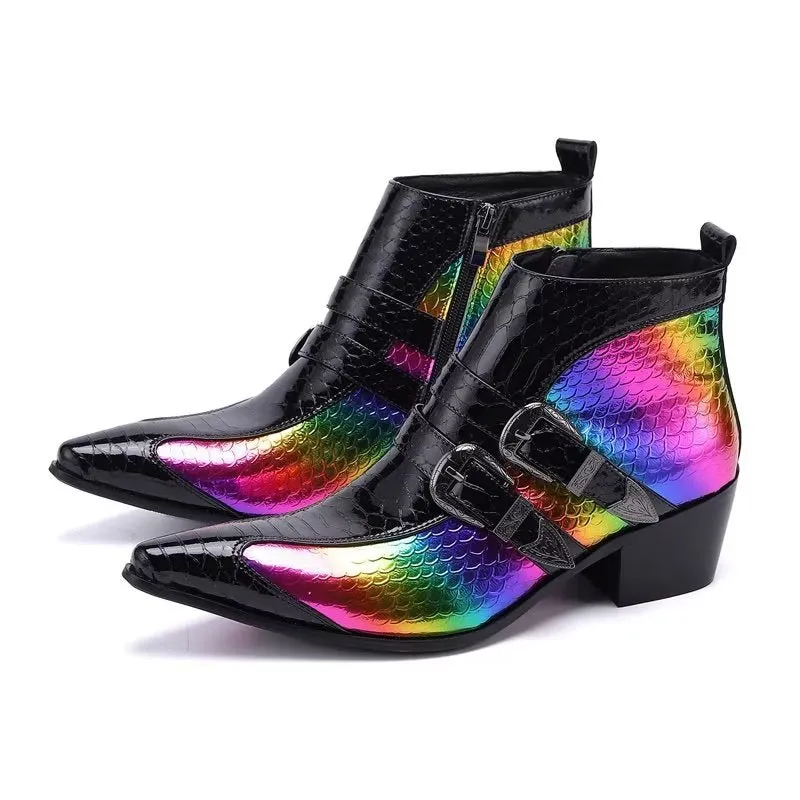 Luxe Exotica Genuine Leather Statement Dress Boots