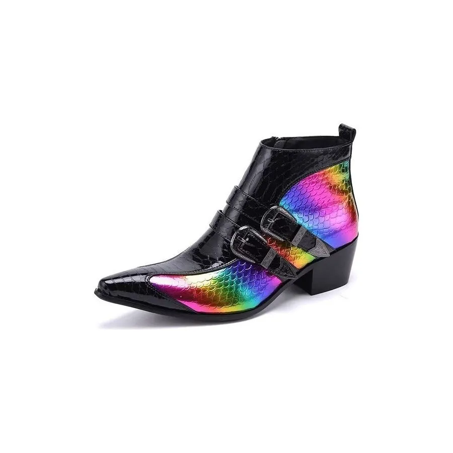 Luxe Exotica Genuine Leather Statement Dress Boots