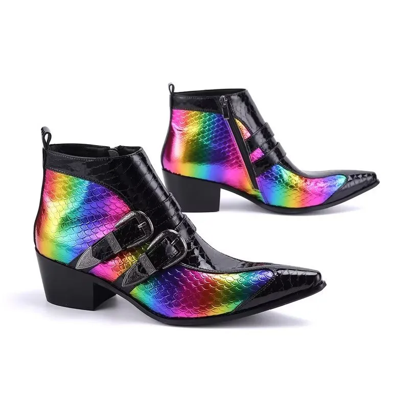 Luxe Exotica Genuine Leather Statement Dress Boots