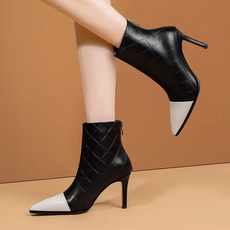 Luxury Exotica Pointed Toe High Heeled Boots