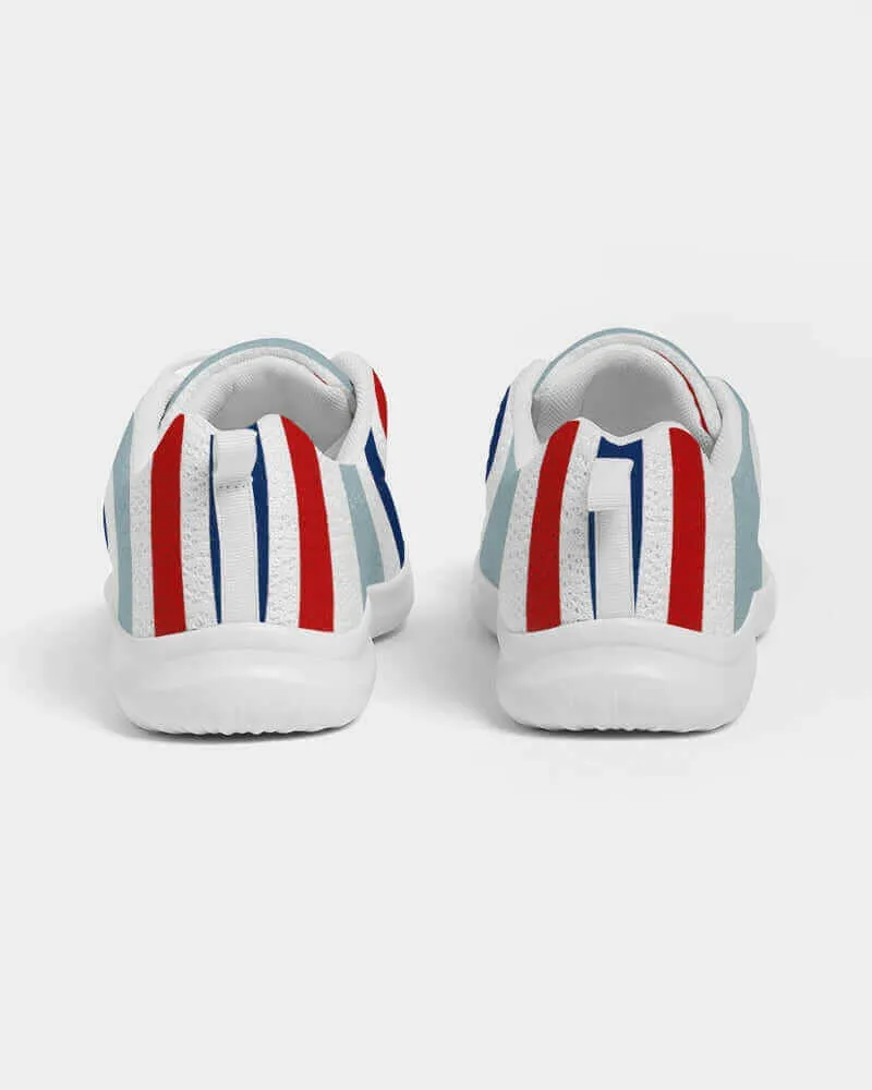 Mens Athletic Sneakers, Red White Blue Striped Shoes