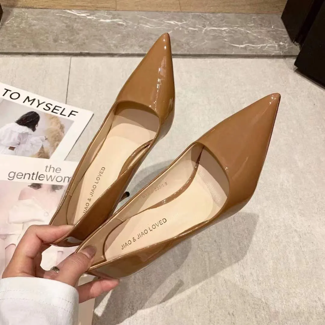 New pump pointed toe patent women's high heels