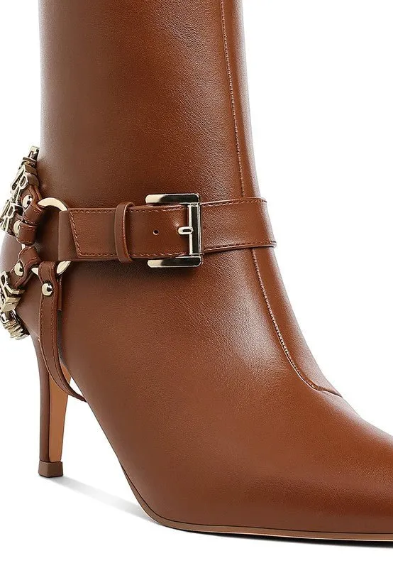 Nicene Harness Detail Stiletto Boots