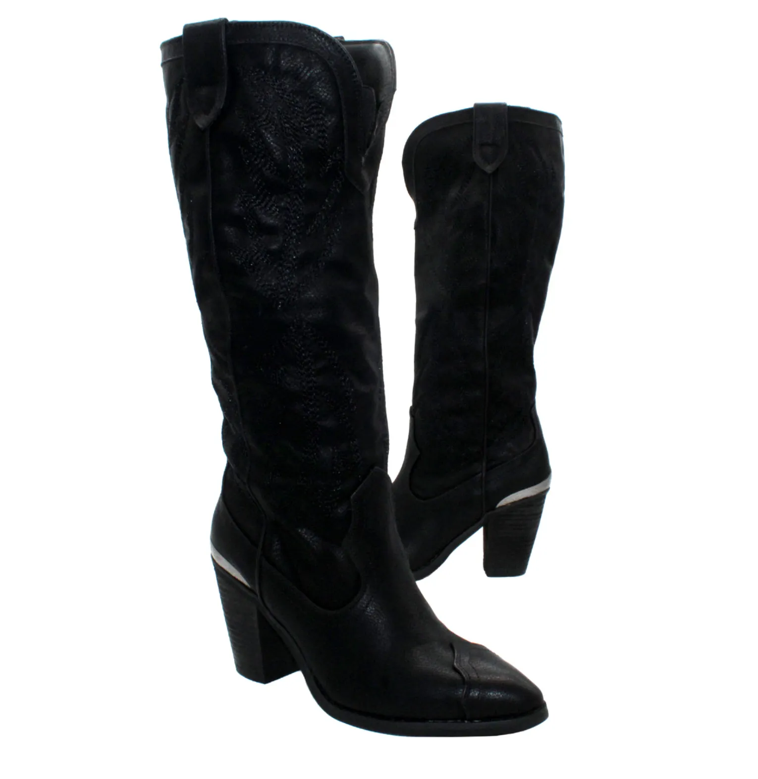 Preston Western Embroidered Tall Shaft Boots