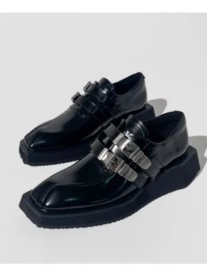 Punk style belt buckle shoes【s0000007565】