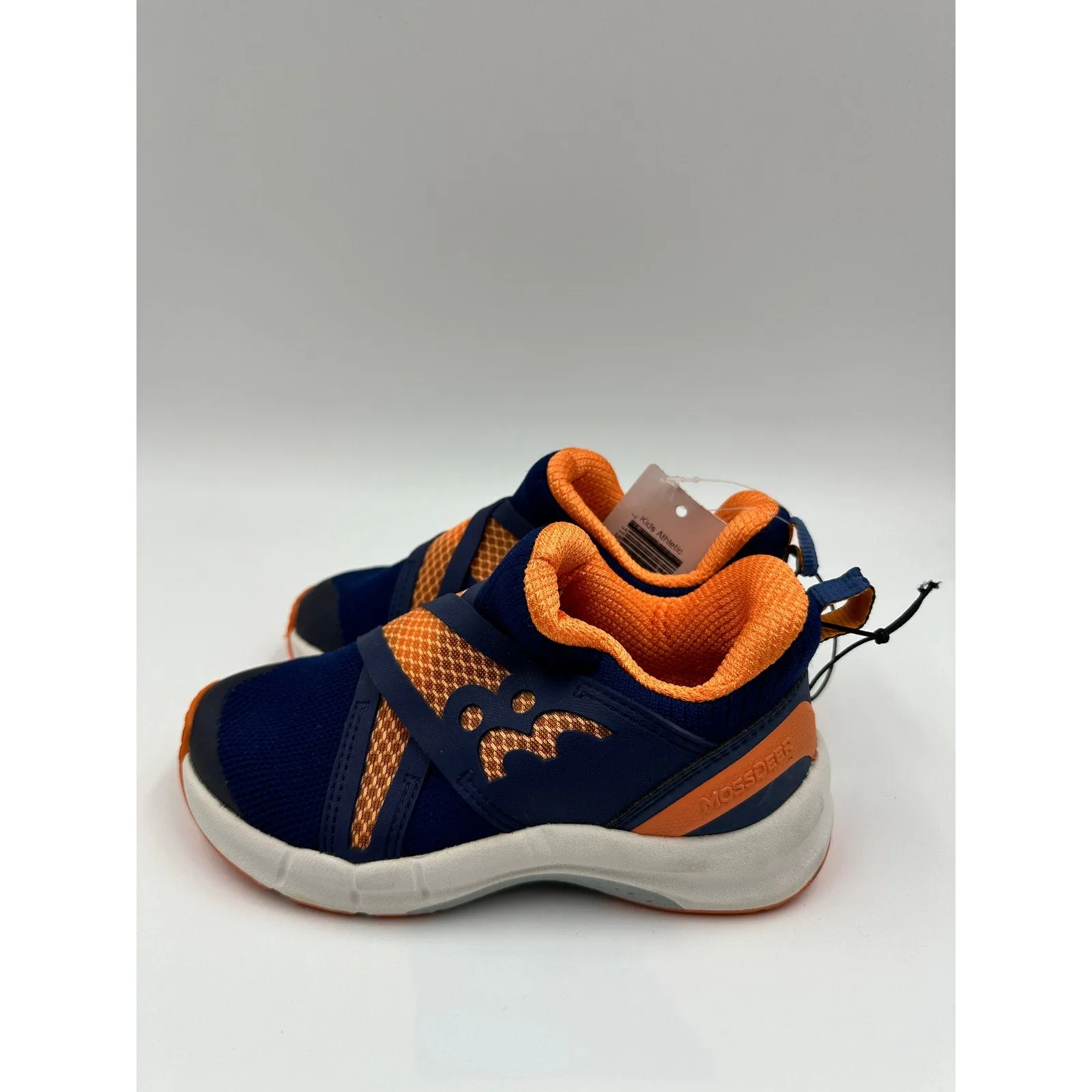 Small Kid 11, Blue and Orange Slip-on Sneakers with White Sole