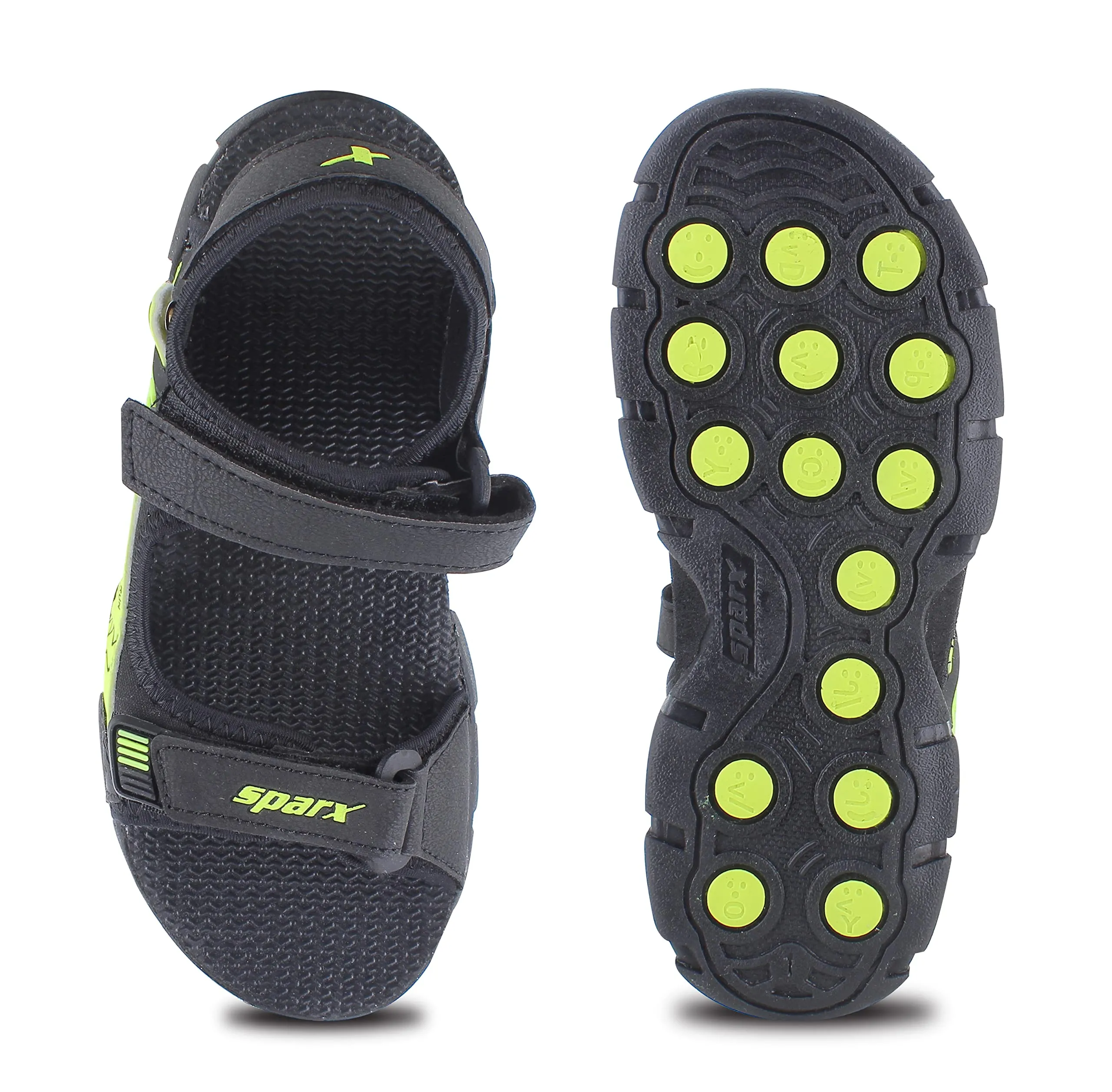 Sparx Child's Sandals, Black N. Green, 1 Kids Uk, SS0126CBKGN0001