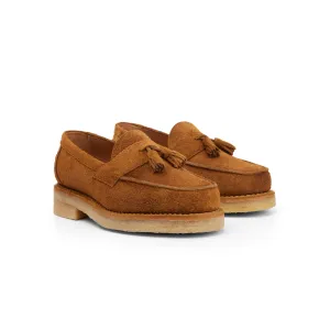 The Clásico Tassel Loafer, Tobacco Suede, Crepe